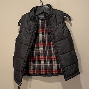 Weather Report Boys Puffer Vest Flannel Lined sz 7 (L) New wo Tags  Black W/Red